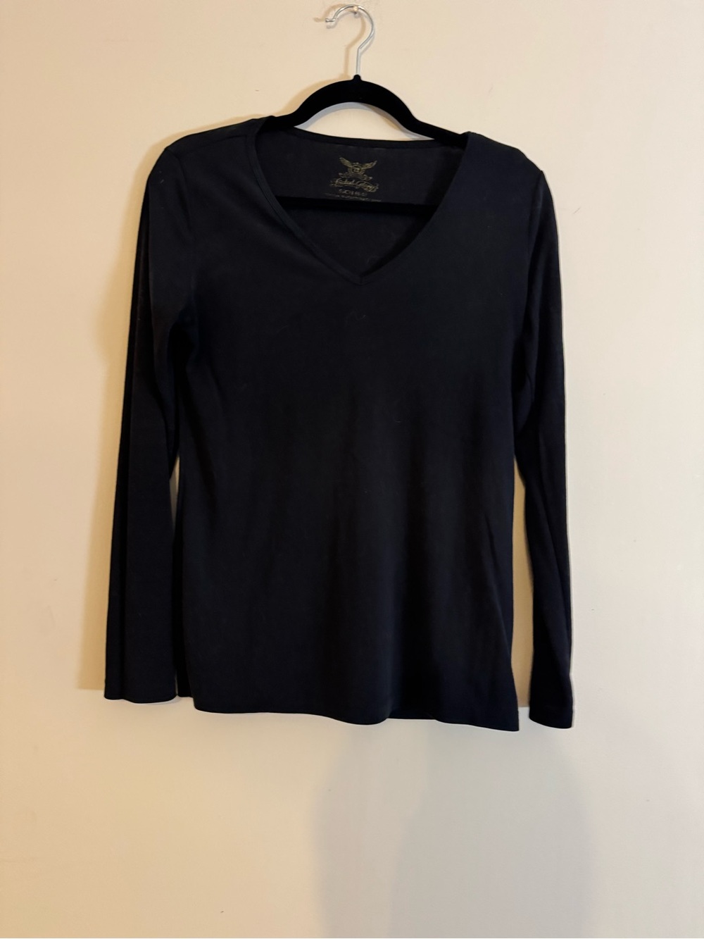 Faded Glory Black V-Neck Long Sleeve Top